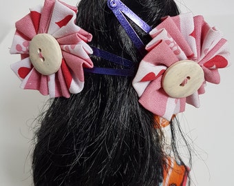 Handmade up-cycled fabric hair clip