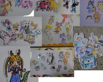 Undertale Sans,Sonic el erizo, Toori Dragon Maid lindos gatos pegatinas