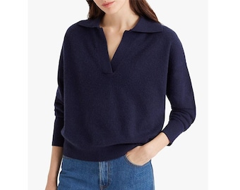 Women polo sweater from 100% pure wool