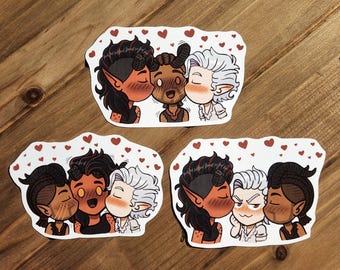 BG3 Karlach, Astarion and Wyll stickers Karwyllstarion