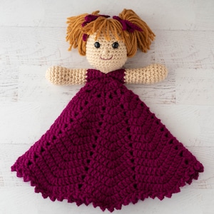 Emily a Princess Lovey- CROCHET PATTERN instant download - blankie, blankey, security blanket