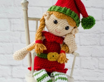 Crochet pattern Christmas Elf Amigurumi Crochet Doll Pattern Amigurumi PDF - instant download -  Elaine the Elf