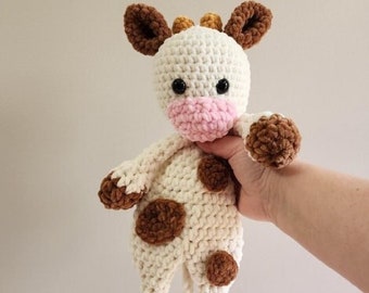 Crochet Cow Snuggler pattern - Rosie Sweet Moo - cow pattern, crochet cow, CROCHET PATTERN instant download