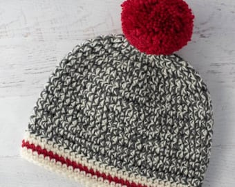 Hat Crochet Pattern- Crochet Sock Monkey Hat Pattern, Crochet Hat Pattern PDF - Crochet Beanie, Cap Crochet Pattern