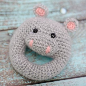 Crochet Rattle Pattern Hippo- pdf pattern - Crochet Hippo Rattle - Pattern Instant Download Crochet Rattle