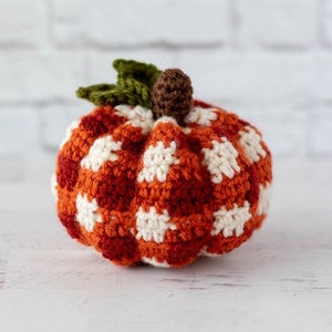 Crochet Plaid Pumpkin Pattern, PDF Pattern for a plaid pumpkin, INSTANT Download Pattern PDF image 2
