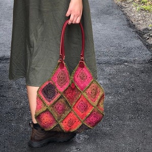 Crochet Granny Style Bag, Crochet Boho Boss Bag,  Crochet purse pattern, Instant Download PDF