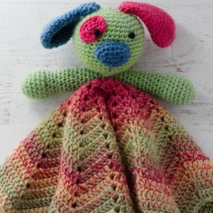Crochet lovey pattern - Piper the Puppy security blanket - amigurumi Pattern, puppy pattern, crochet puppy, CROCHET PATTERN instant download
