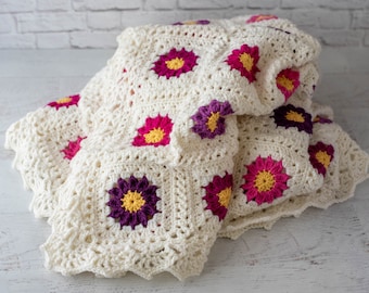 My Mother’s Garden Crochet Flower Afghan PATTERN – Crochet Afghan Pattern.  Crochet Pattern PDF Tutorial - Instant download