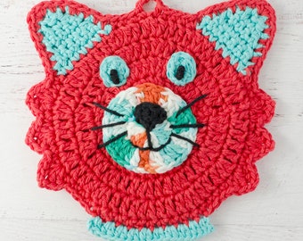 Crochet Cat Potholder Pattern, Crochet Cat Pattern, Cat Potholder Crochet Pattern, Crochet Pattern PDF