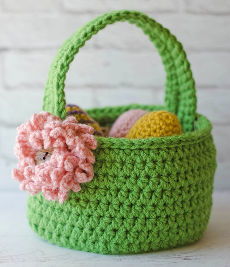 Crochet Easter Basket Pattern, Crochet Easter Eggs Pattern, Crochet Easter Egg Bunny Pattern, Easter Basket Crochet Pattern, Pattern-PDF image 5