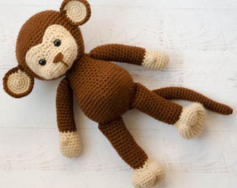 Crochet Monkey Pattern Amigurumi PDF-Monkey Crochet Pattern-crochet-Michael the Monkey- PDF Tutorial-instant download