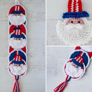Uncle Sam Crochet Wallhanging Pattern, Patriotic CROCHET PATTERN instant download -  Crochet Decor, Memorial Day, Fourth of July Decor