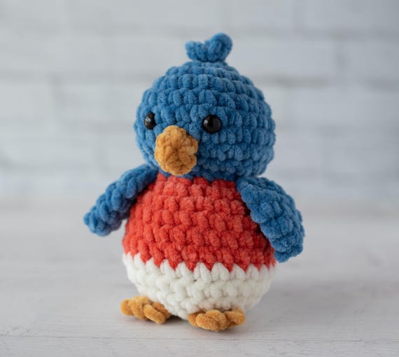Crochet Bluebird Pattern, Amigurumi Bluebird Pattern, Bird Amigurumi, PDF Tutorial Instant Download