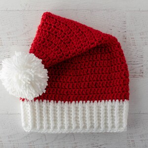 Patroon gehaakte kerstmuts, kerstmuts, patroon gehaakte muts, gehaakt patroon kerstman, haakpatroon muts afbeelding 2