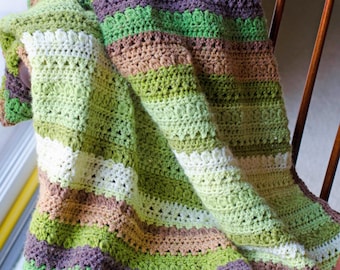 Afghan Crochet Pattern, Fields and Furrows Crochet Afghan Pattern, Modern Crochet Pattern, INSTANT Download Pattern PDF