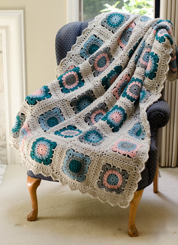 Crochet Motif Afghan Pattern PDF Instant Digital Download Crochet