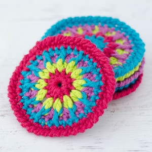 Crochet Coasters Pattern, Kaleidoscope Crochet Coasters Pattern, Crochet Pattern PDF