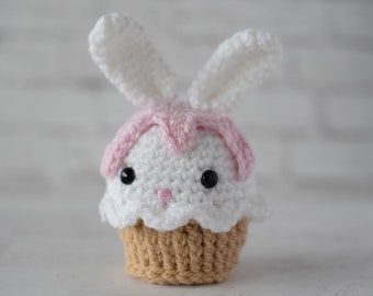 Bunny Crochet Cupcake Pattern, Crochet Bunny Cupcake, Crochet Pattern PDF Download