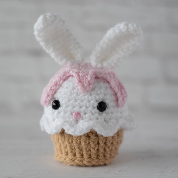 Bunny Crochet Cupcake Pattern, Crochet Bunny Cupcake, Crochet Pattern PDF Download