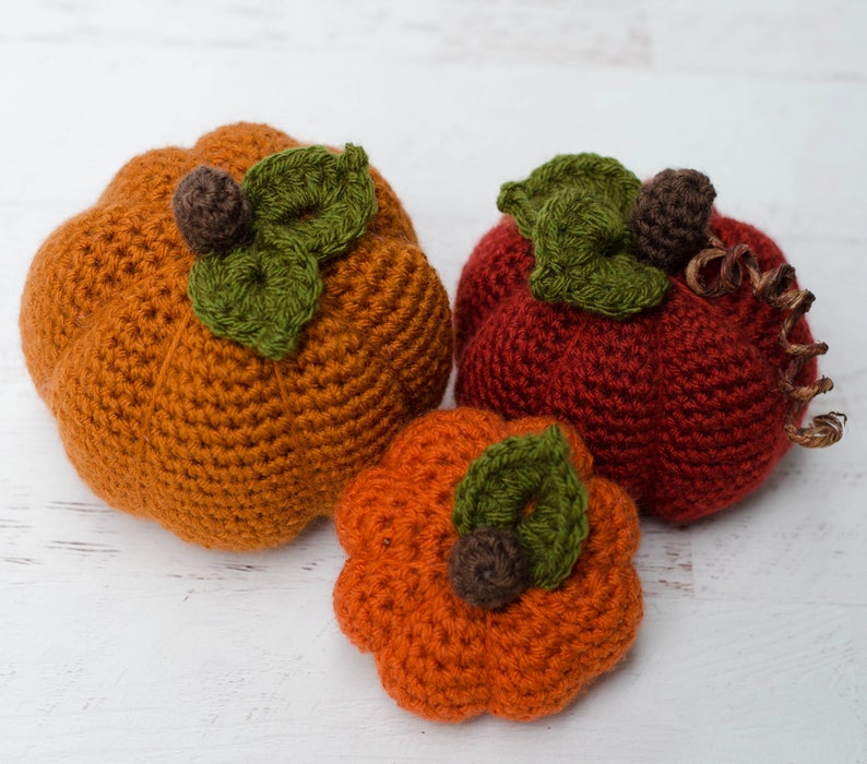 Crochet Pumpkin Pattern, PDF Pattern for 3 sizes of crochet pumpkins, INSTANT Download Pattern PDF image 5