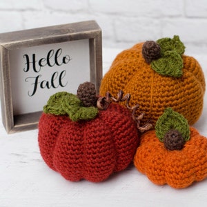 Crochet Pumpkin Pattern, PDF Pattern for 3 sizes of crochet pumpkins, INSTANT Download Pattern PDF image 1