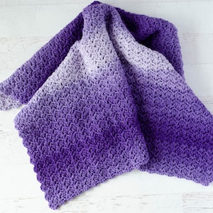 Crochet Baby Blanket Pattern PDF, Tulip Stitch at Twilight Crochet Baby Afghan Blanket, Instant Digital Download