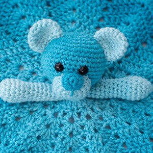 Crochet lovey pattern Bear Crochet Lovey blanket amigurumi Pattern, Blue Baboo crochet bear pattern, CROCHET PATTERN instant download image 3