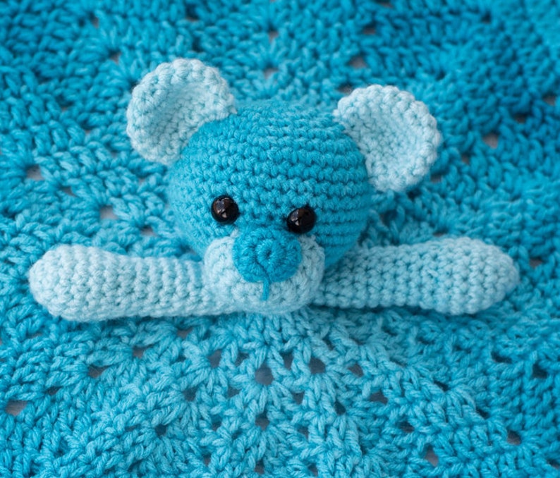 Crochet lovey pattern Bear Crochet Lovey blanket amigurumi Pattern, Blue Baboo crochet bear pattern, CROCHET PATTERN instant download image 3