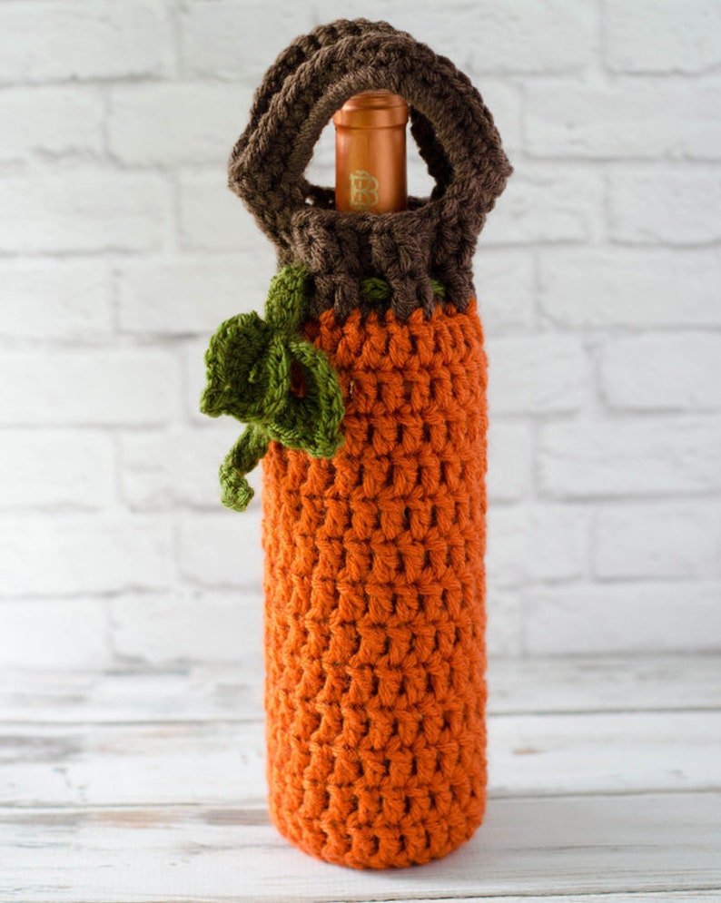 Crochet Wine Cozy Pattern Crochet Pumpkin Pattern Pumpkin image 0