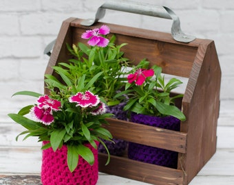 Patrón de maceta de crochet, patrón de funda de maceta de crochet, descarga instantánea del patrón en PDF