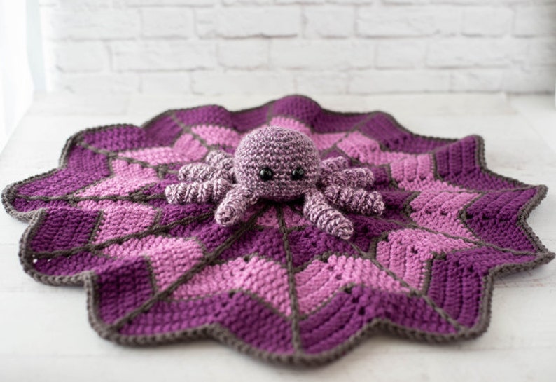 Crochet lovey pattern Spider Crochet Lovey blanket amigurumi Pattern, spider pattern, crochet spider web, CROCHET PATTERN download image 2