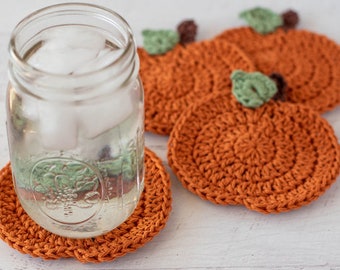 Crochet Pumpkin Coaster Pattern, Crochet Pattern PDF Download