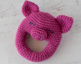 Crochet pattern Rattle Pig- pdf pattern - Crochet Pig Rattle Pattern - Instant Download Pattern