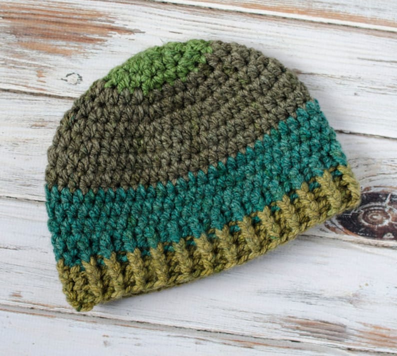 Men's Beanie Pattern, Brawny Beanie, Crochet Hat Pattern, Crochet Beanie Pattern, Hat Crochet Pattern image 2