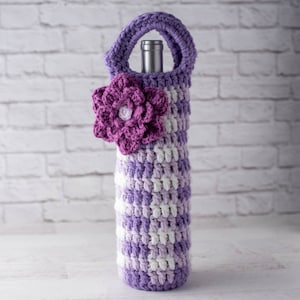 Gingham Crochet Wine Cozy Pattern, Crochet Wine Bottle Holder Pattern, Crochet Pattern PDF