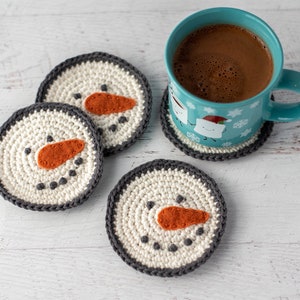 Crochet Snowman Coaster Pattern, Crochet Pattern PDF Download