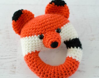 Crochet pattern Rattle Fox- pdf pattern - Crochet Rattle Pattern - Crochet Fox Amigurumi - Fox Instant Download Pattern