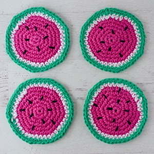 Crochet Watermelon Coasters Pattern, Crochet Coasters Pattern, Crochet Pattern PDF