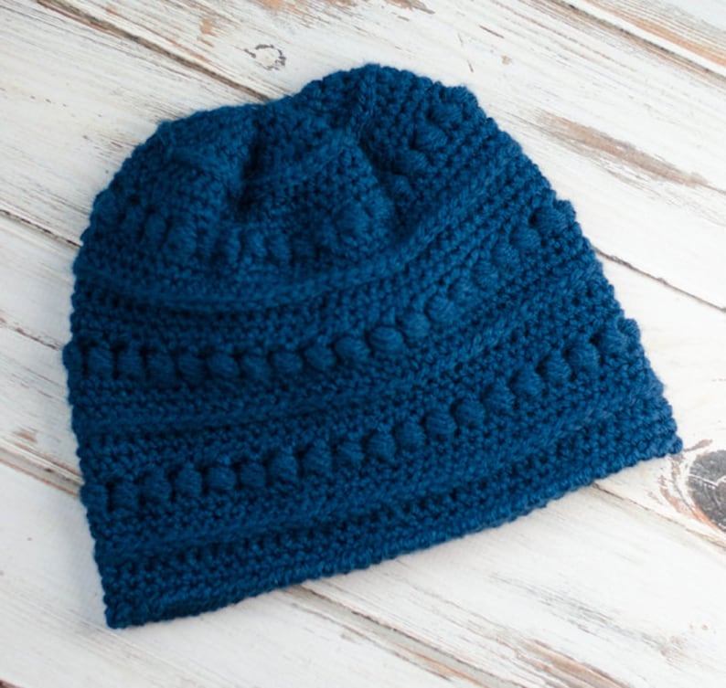 Crochet Hat Pattern Blueberry Bead Stitch Beanie Pattern Etsy