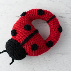 Crochet Rattle Pattern Ladybug pdf pattern Crochet Lady Bug Rattle Pattern Instant Download Crochet Rattle image 2