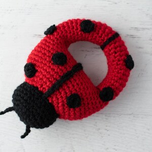Crochet Rattle Pattern Ladybug- Pdf Pattern - Crochet Lady Bug Rattle ...
