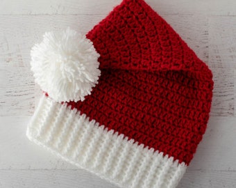 Crochet Santa Hat Pattern, Santa Beanie, Crochet Hat Pattern, Crochet Santa Pattern, Hat Crochet Pattern