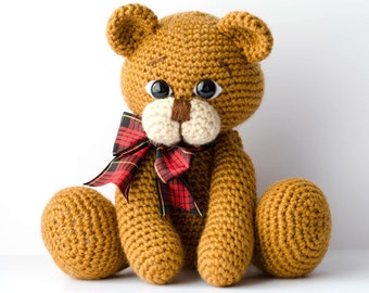 Crochet Amigurumi Teddy Bear Pattern PDF-Moxie Bear-Classical Teddy Bear-crochet PDF Tutorial-instant download