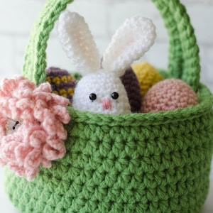 Crochet Easter Basket Pattern, Crochet Easter Eggs Pattern, Crochet Easter Egg Bunny Pattern, Easter Basket Crochet Pattern, Pattern-PDF image 1