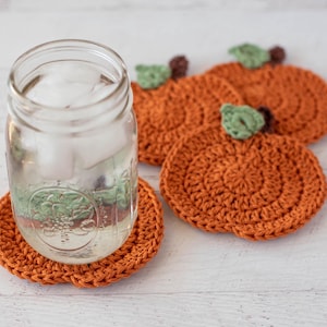 Crochet Pumpkin Coaster Pattern - Pumpkin Coaster - Crochet Pumpkin Coasters - Pumpkin Cup Coaster - Easy Pumpkin Crochet