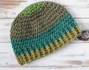 Men's Beanie Pattern, Brawny Beanie, Crochet Hat Pattern, Crochet Beanie Pattern, Hat Crochet Pattern