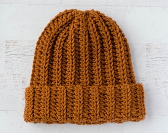 Easy Crochet Pattern-Crochet Hat- Ribbed Wonder Hat Pattern, Crochet Hat Pattern PDF - Crochet Rib Hat, Crochet Beanie, Cap Crochet Pattern