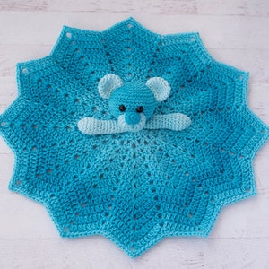 Crochet lovey pattern Bear Crochet Lovey blanket amigurumi Pattern, Blue Baboo crochet bear pattern, CROCHET PATTERN instant download image 4