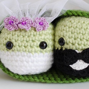 Crochet Peas in a Pod Pattern Amigurumi PDF instant download Wedding Peas Peas in a Pod Get Married image 2